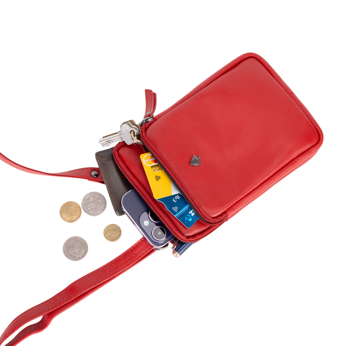 Greenwood Leather - Greenwood Oslo Compact Crossbody : Red