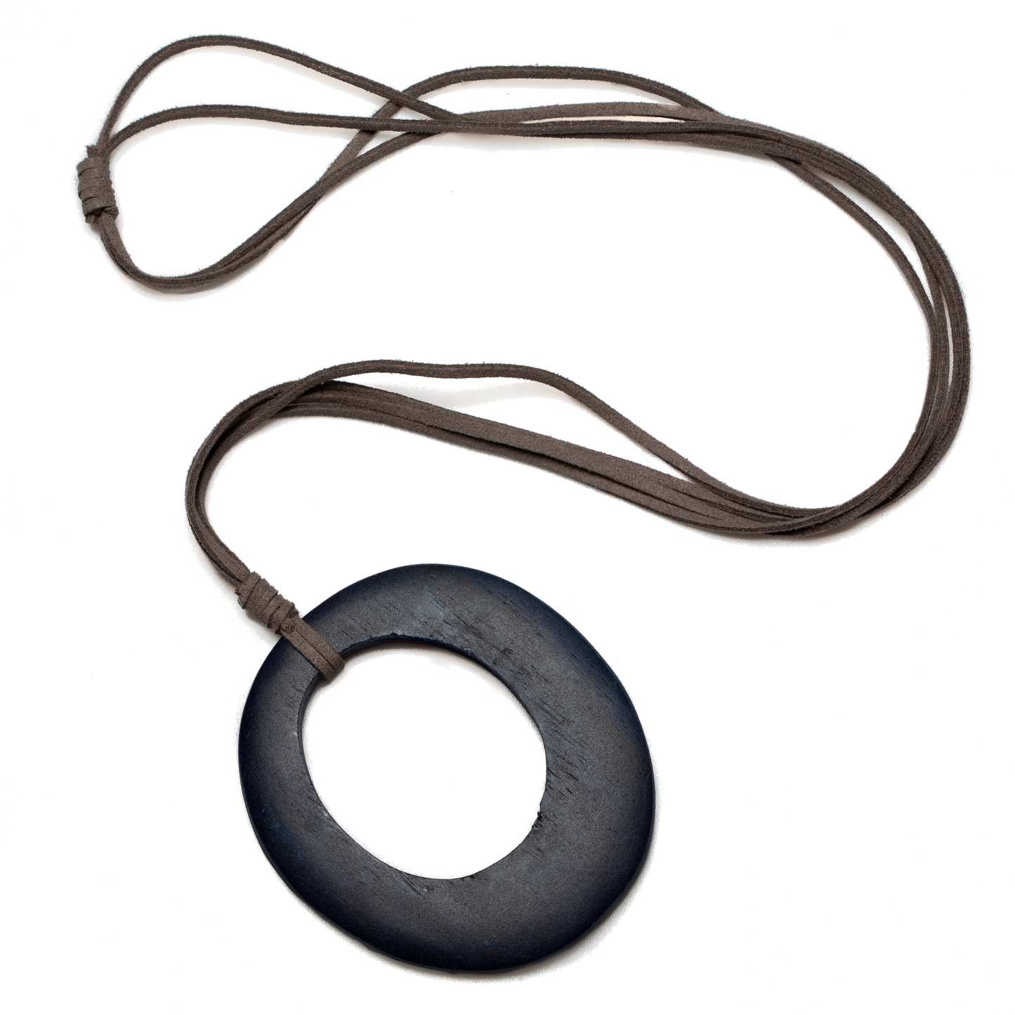 Suzie Blue Canada - Simple Tinted Wood Oval Pendant On Suede: Green