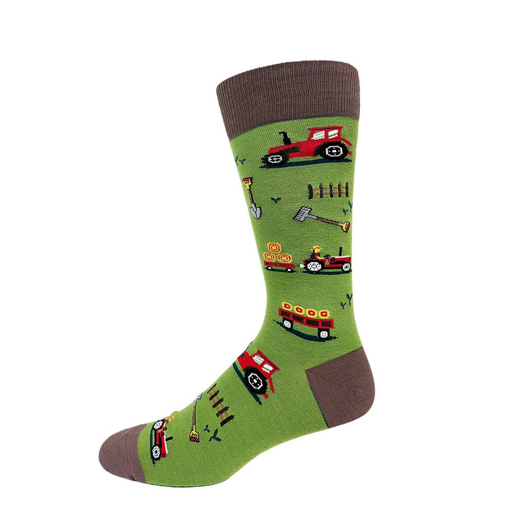 Dot-Line Design - Men's Crazy Toes Tractor: Green