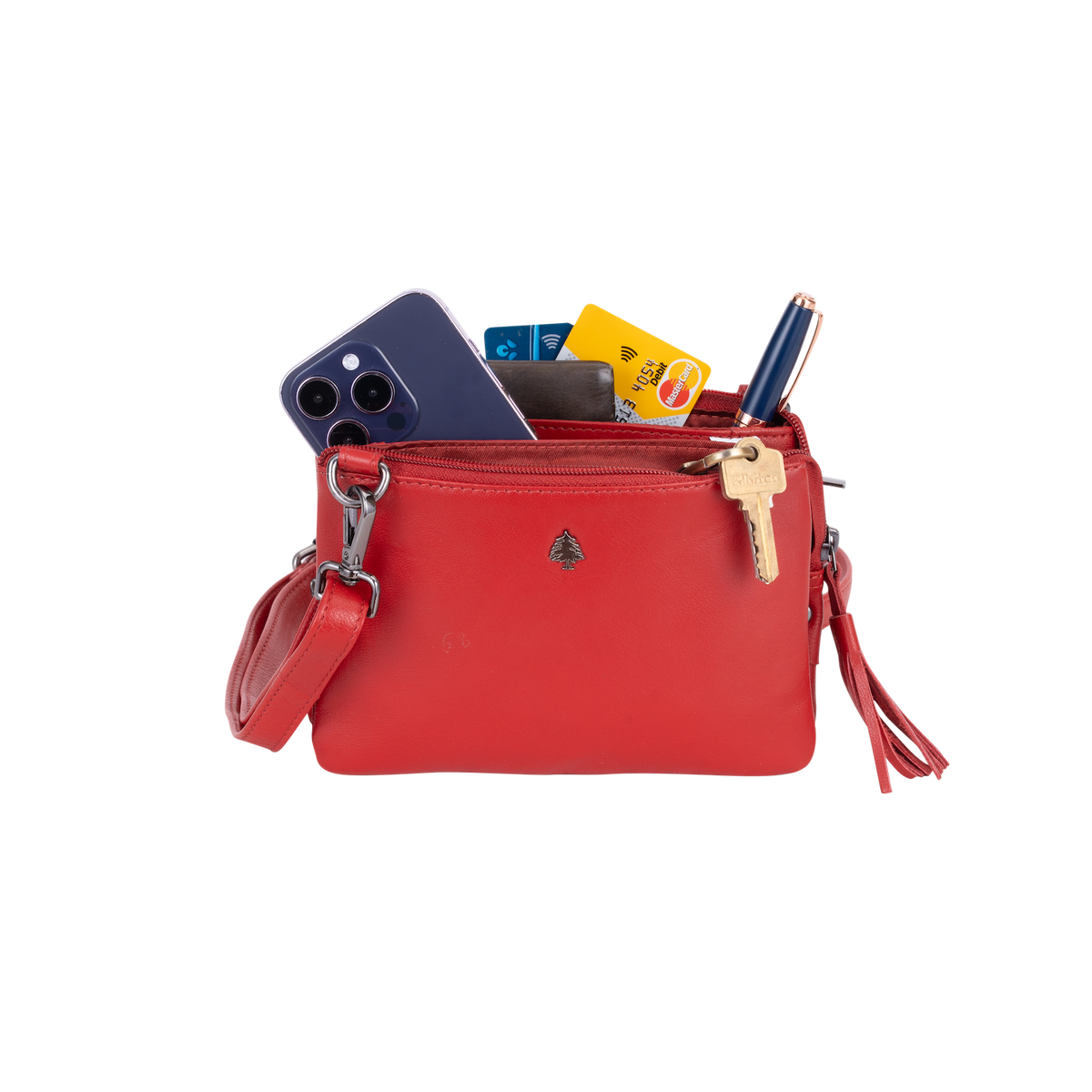 Greenwood Leather - Women's Shoulder Bag Ruby: Red