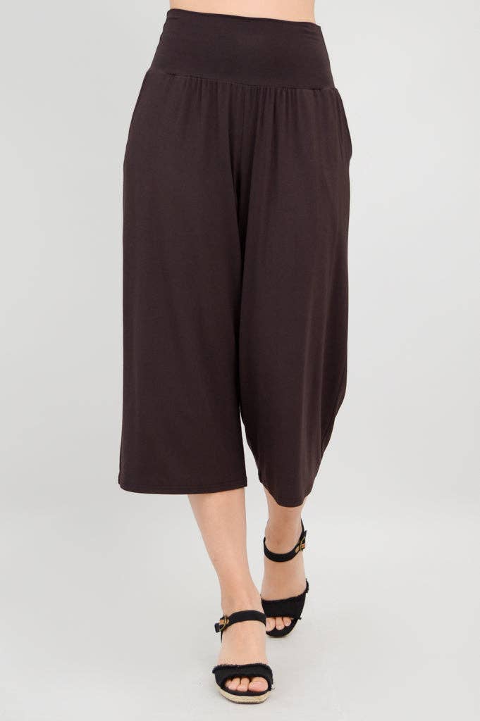 Blue Sky Clothing Co LLC - Gaylene Capri, Coffee, Bamboo: XLARGE