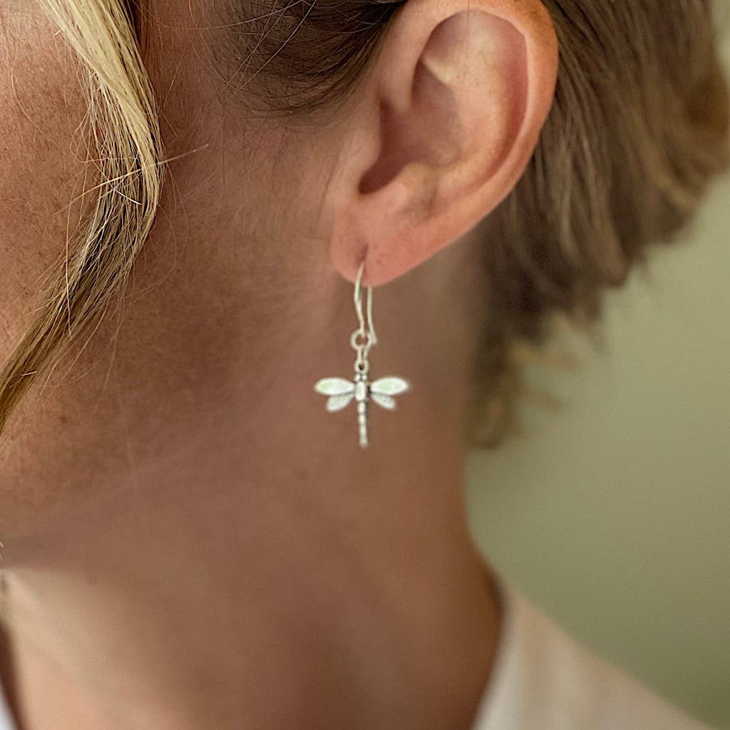 Suzie Blue Canada - Silver Plate Dragonfly Charm Earrings