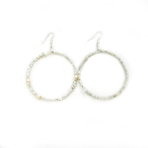 Suzie Blue Canada - Beaded Hoop Earrings: Green