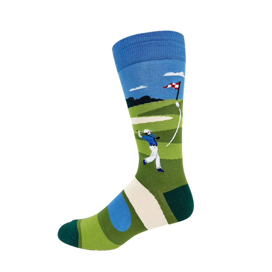 Dot-Line Design - Men's Crazy Toes Golf Swing: Green