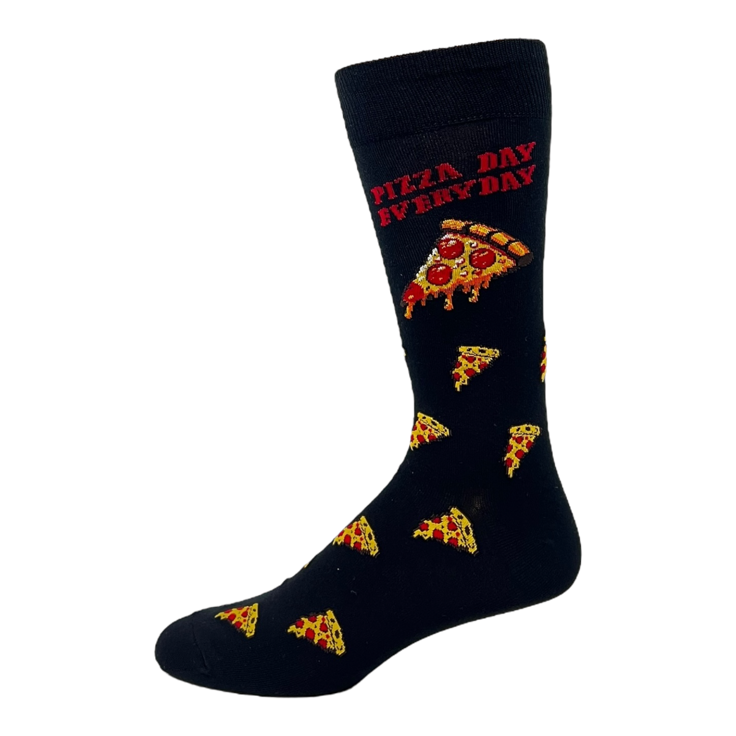 Dot-Line Design - Crazy Toes Men's Pizza Black