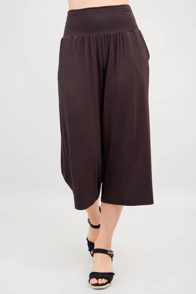 Blue Sky Clothing Co LLC - Gaylene Capri, Coffee, Bamboo: XLARGE
