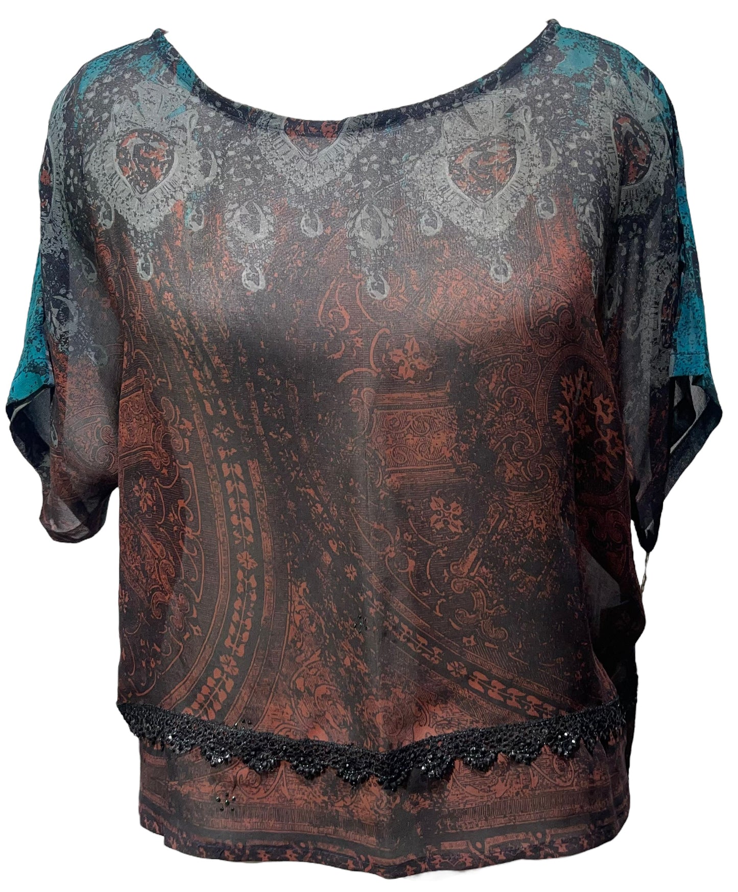 PRG4204 Sheer Avatar Pure Silk Boxy Top