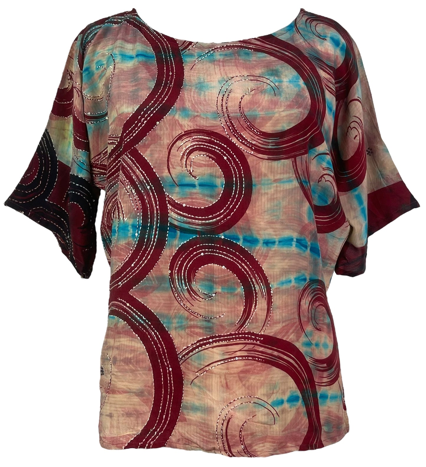 PRC7836 Avatar Pure Silk Side Slit Top