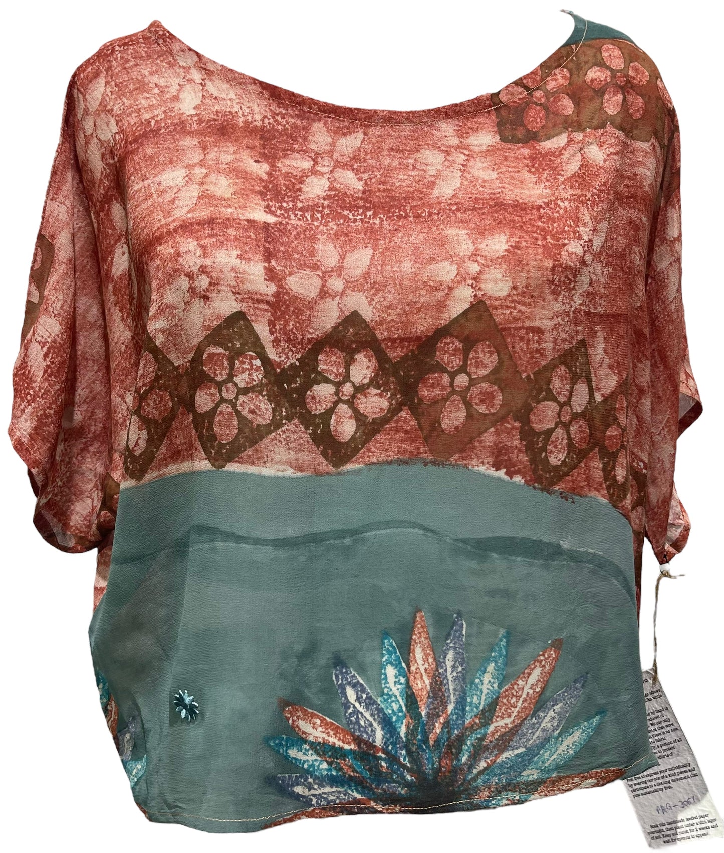 SOLD PRG3061 Sheer Avatar Pure Silk Boxy Top