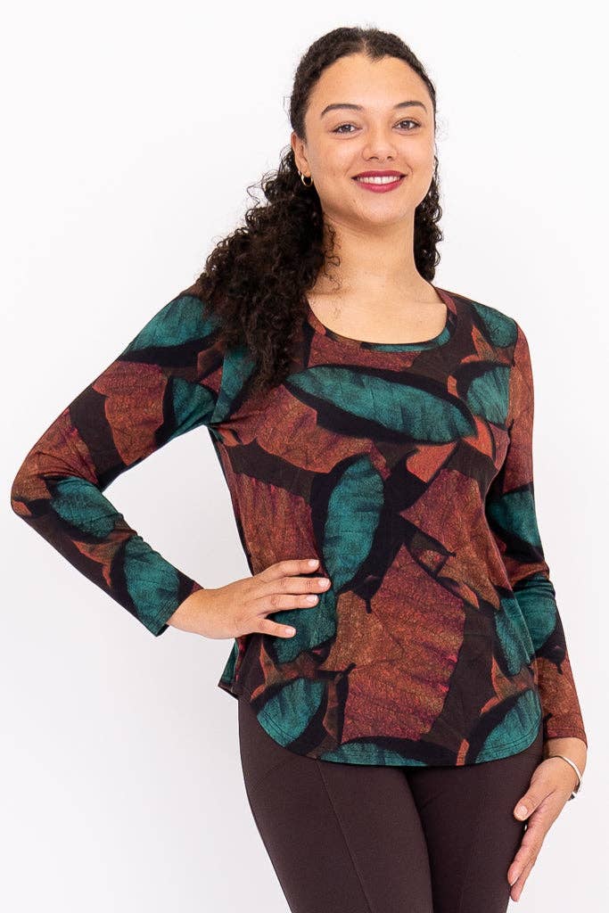 Jazz 3/4 Top, Copper Abstract, Bamboo: 1X