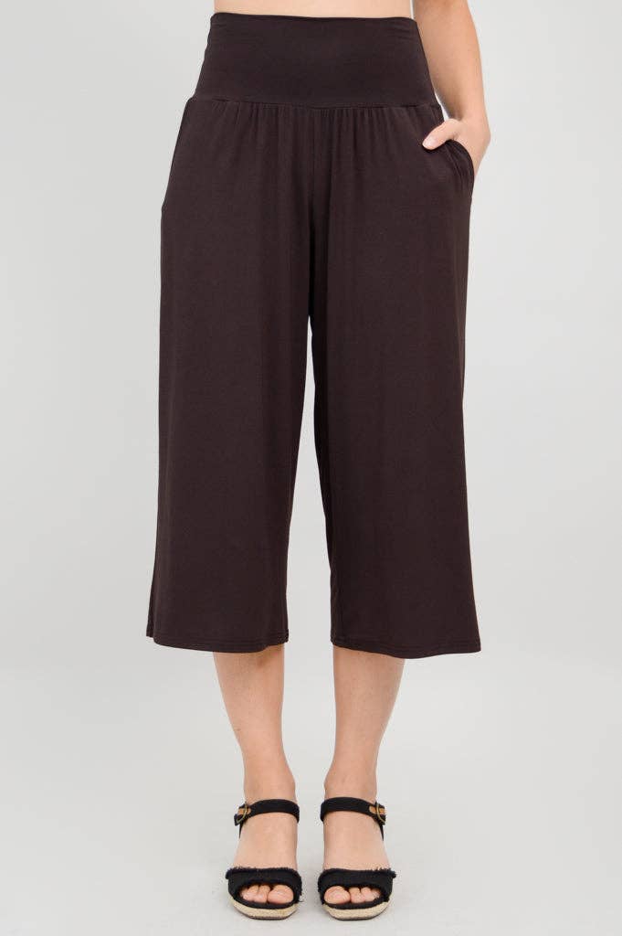 Blue Sky Clothing Co LLC - Gaylene Capri, Coffee, Bamboo: XLARGE