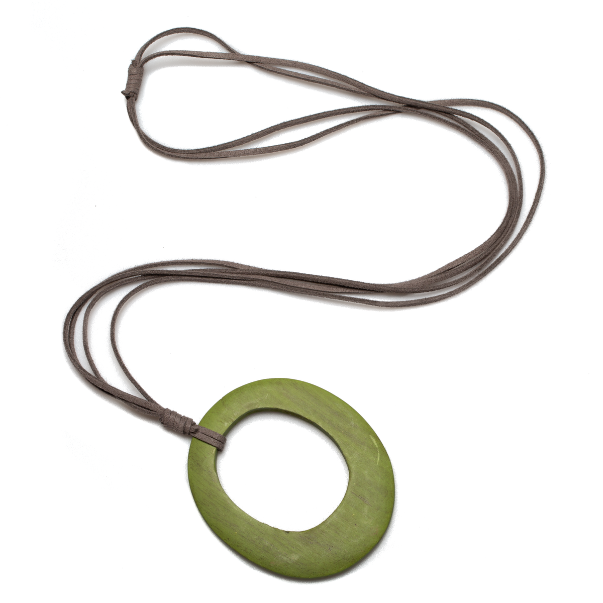 Suzie Blue Canada - Simple Tinted Wood Oval Pendant On Suede: Maroon