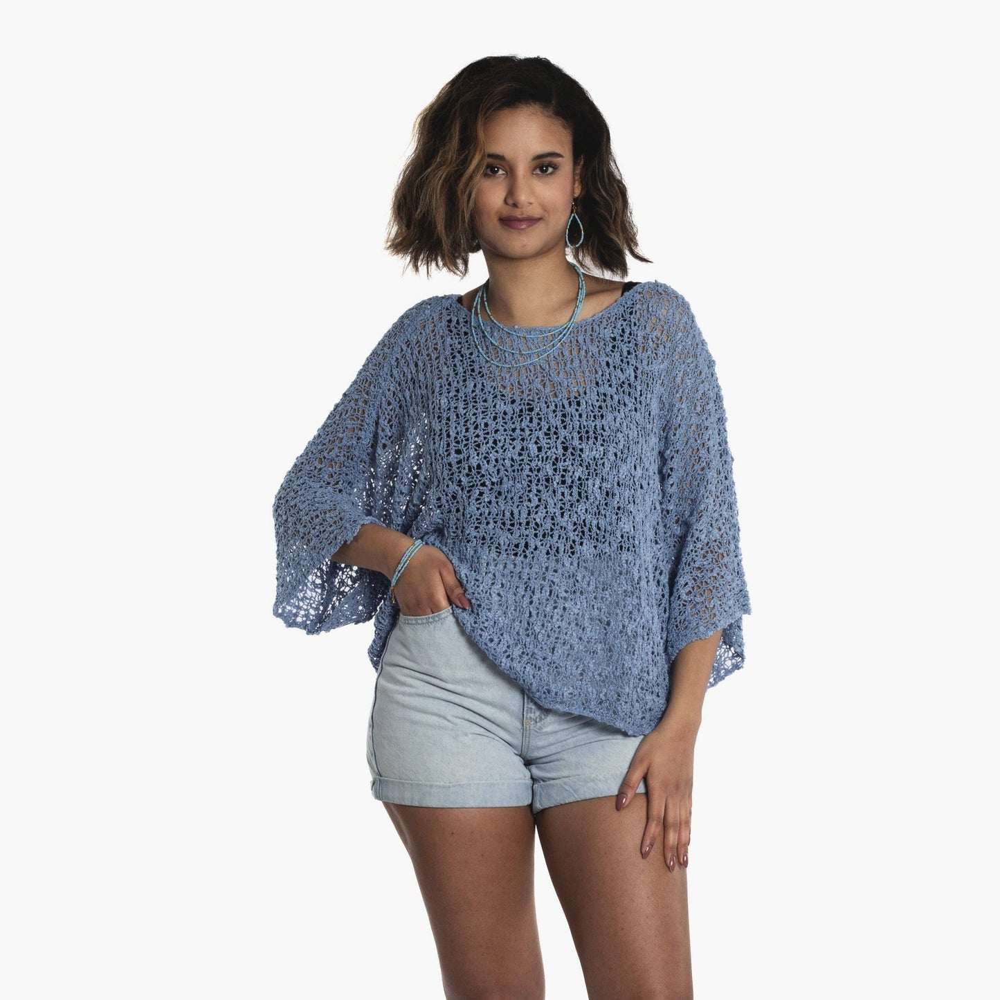 Suzie Blue Canada - Short Sleeved Top - Denim Blue