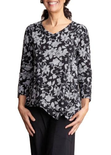 Habitat V neck diagonal hem top