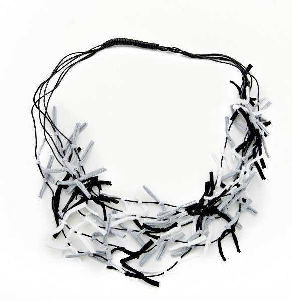 Suzie Blue Canada - Multi Colour Fabric Tie Necklace: Multi Colour