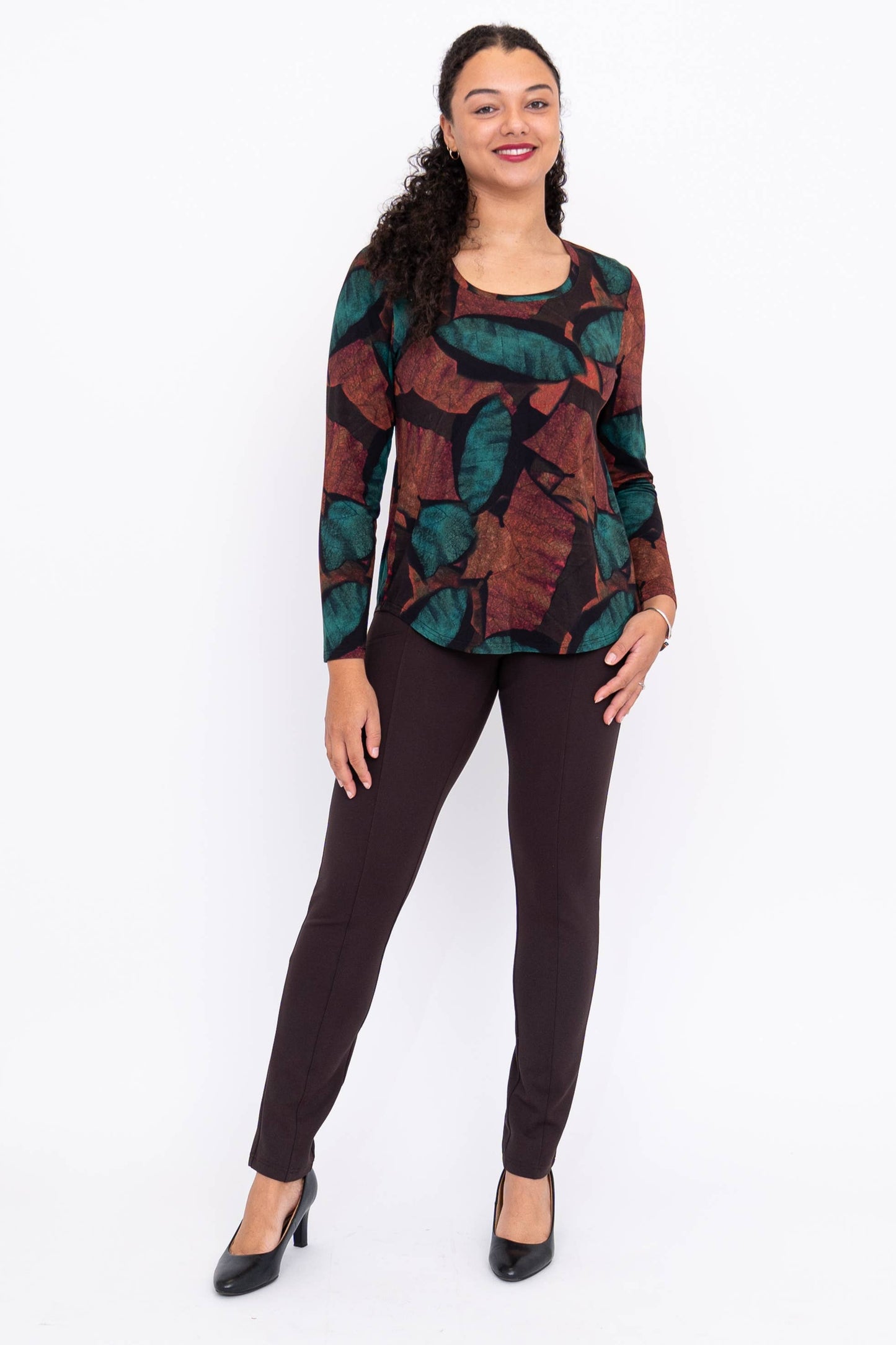 Jazz 3/4 Top, Copper Abstract, Bamboo: LARGE