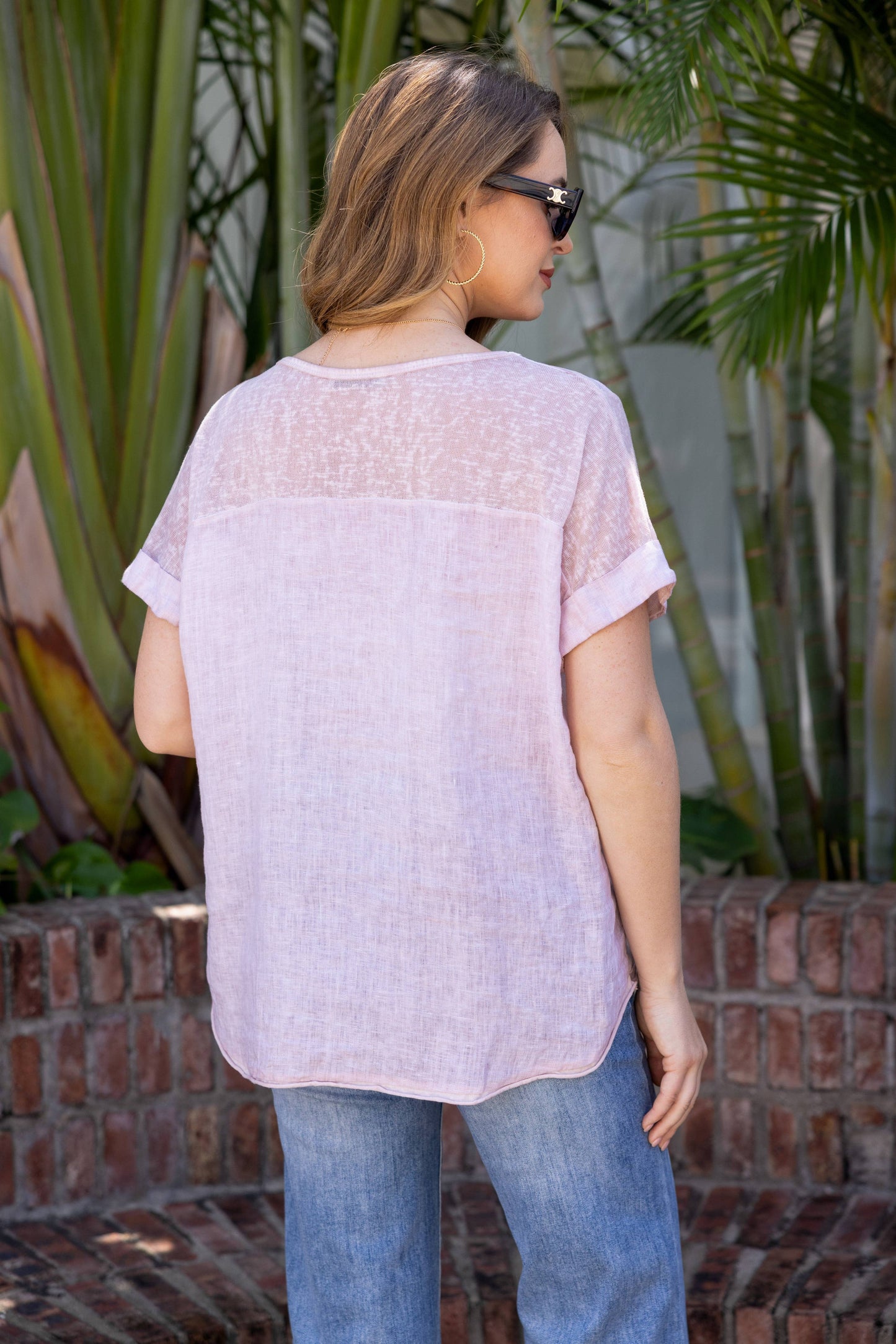 OFV - Sylvie's Sepia Flower Coldwash Top: Fango / S/M-L/XL
