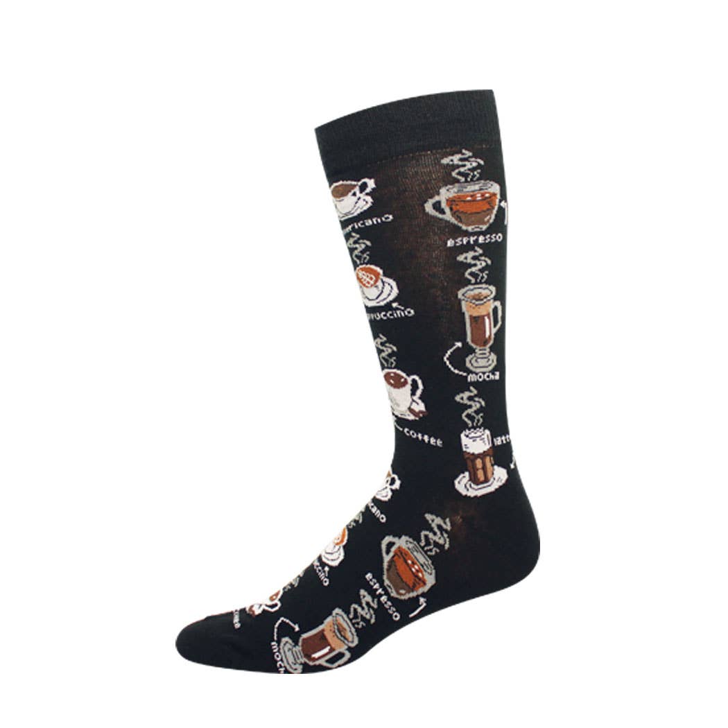 Dot-Line Design - Men's Crazy Toes Coffee: Black