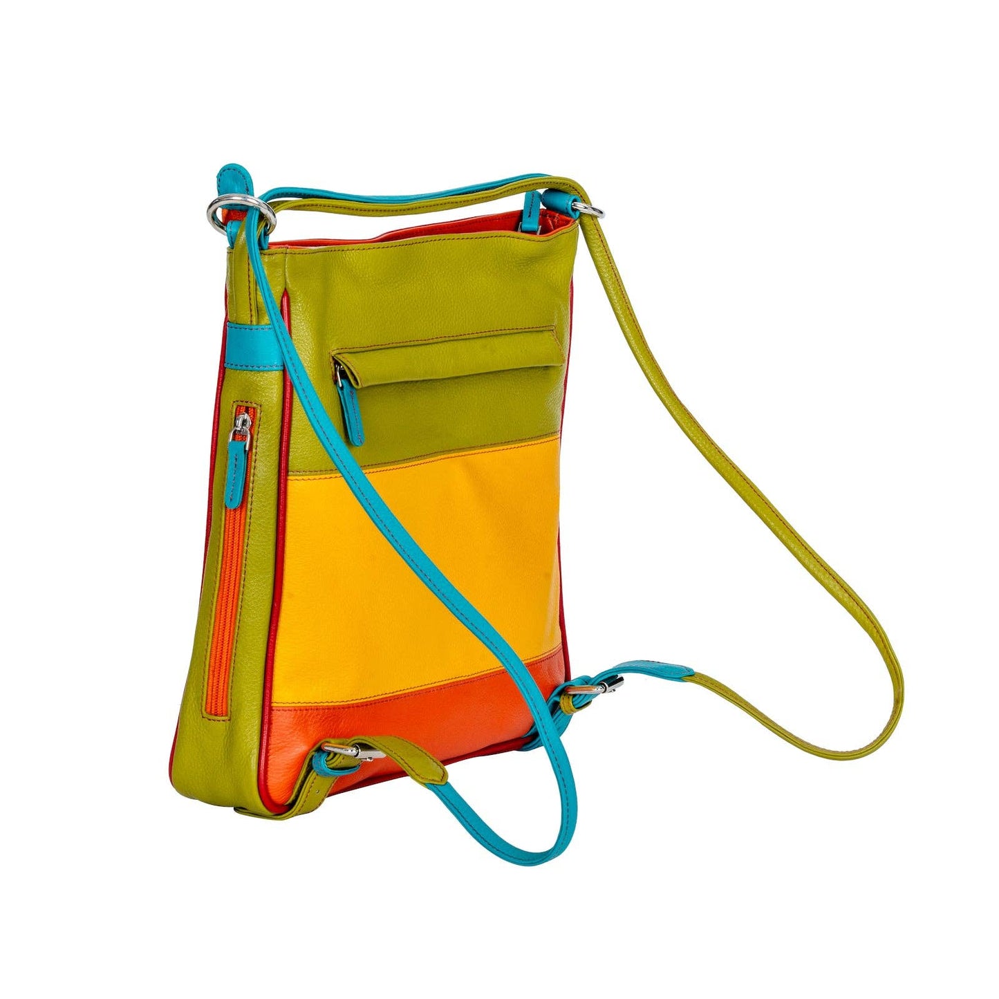 Greenwood Leather - Leather Multi-Color Women's Backpack Mae: Red