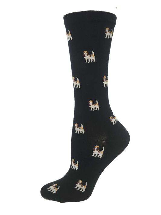 Dot-Line Design - Ladies Non Elastic Bamboo Doggy Black