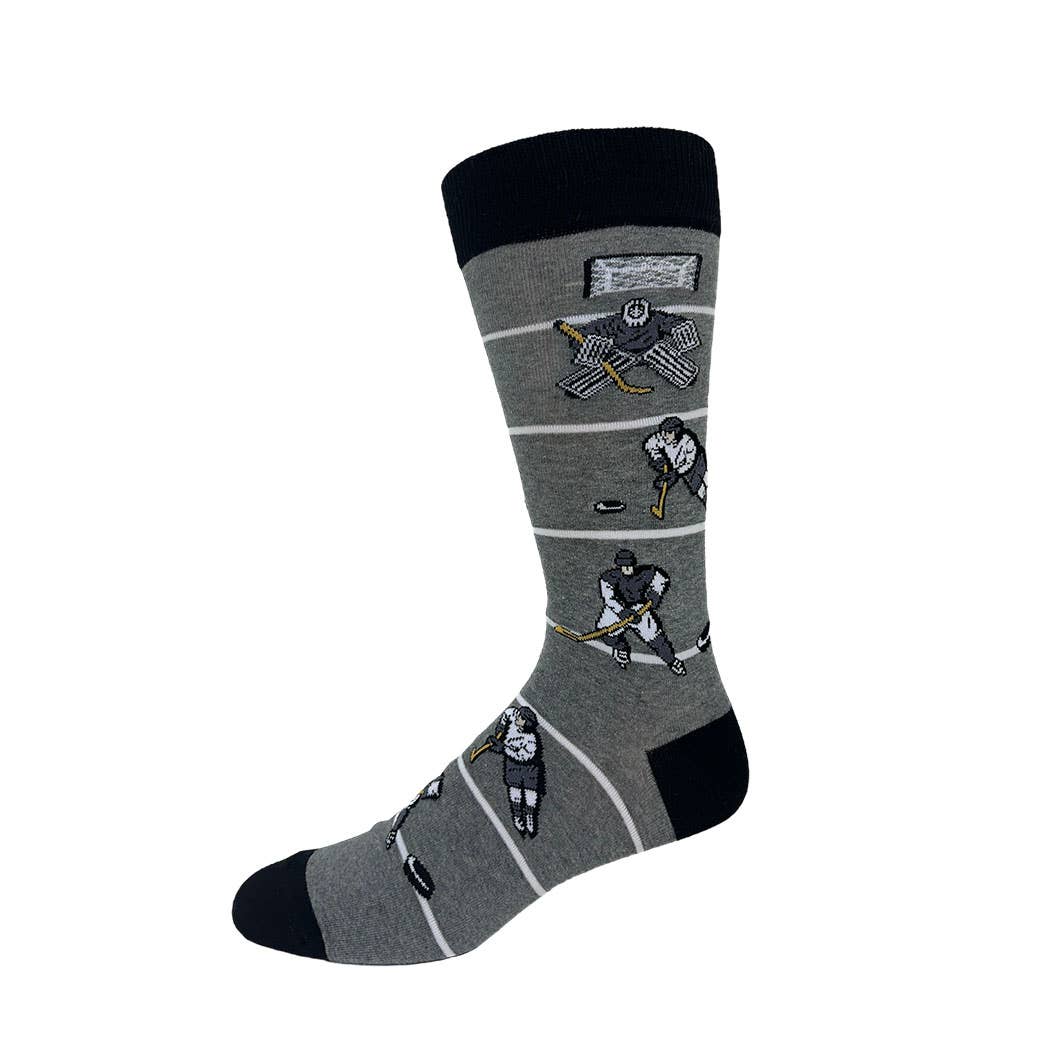 Dot-Line Design - Men's Crazy Toes Hockey: Gray
