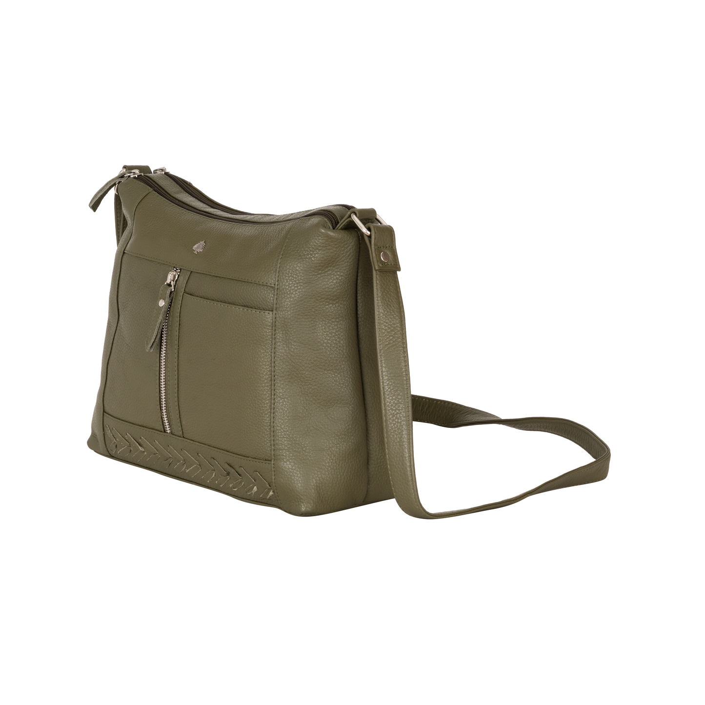 Greenwood Leather - Elegant Leather Crossbody Bag Tressa – Stylish & Functional: Olive Green