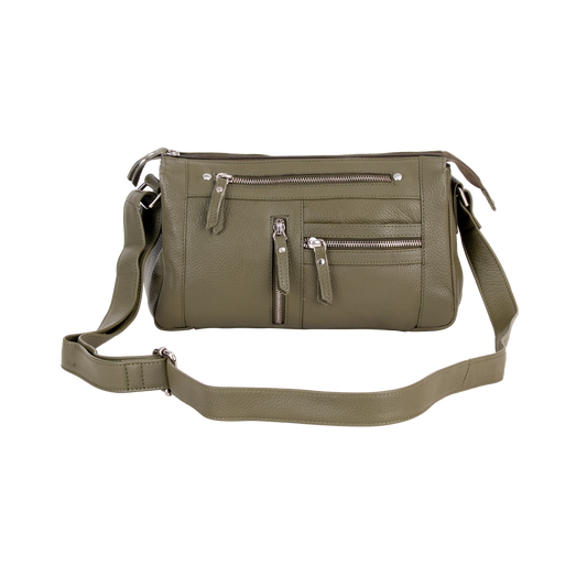 Greenwood Leather - Greenwood Leather Crossbody Bag – Stylish, Functional & Time: OLIVE GREEN