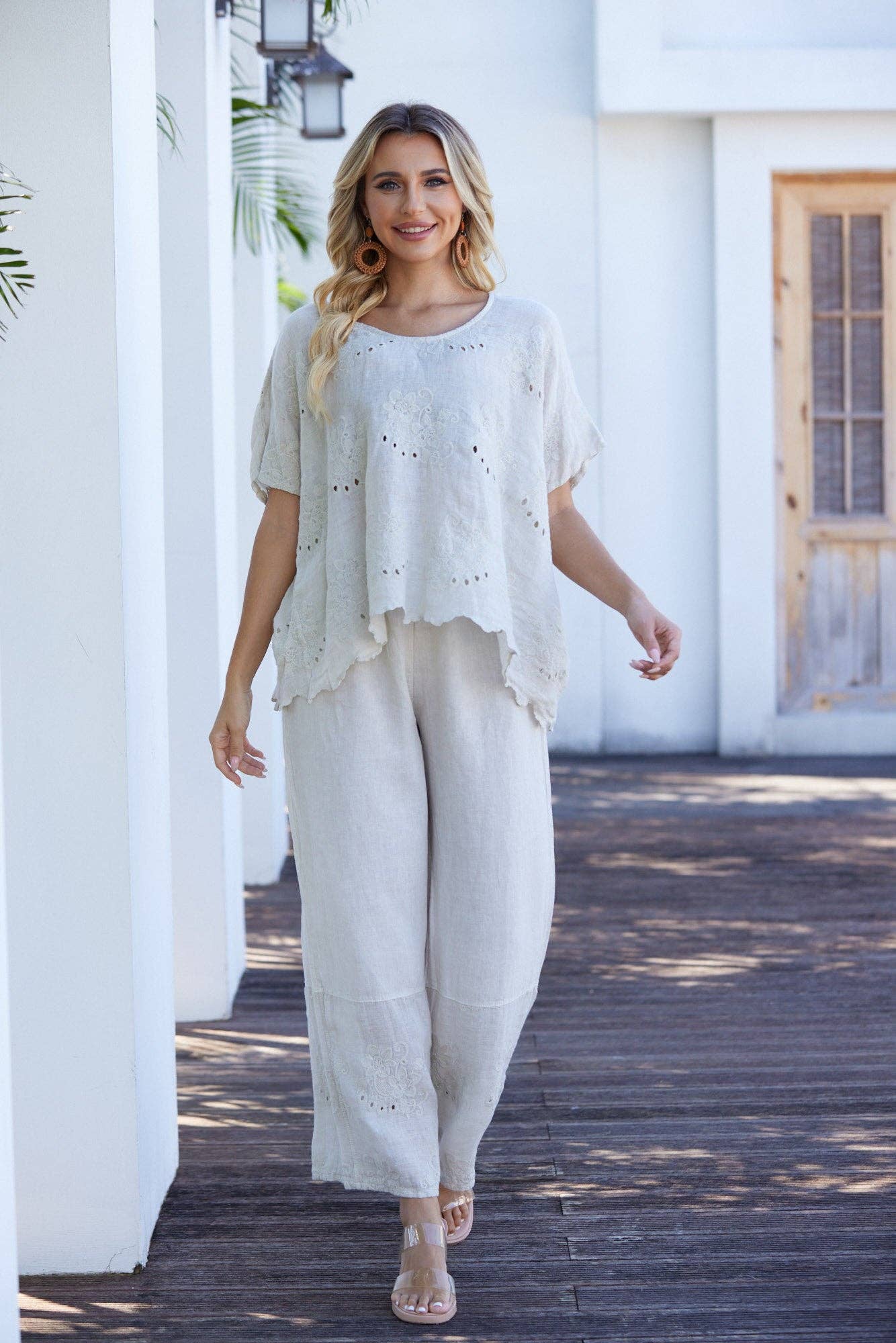 OFV - Lula's Eyelet Blouse: White / S/M-L/XL