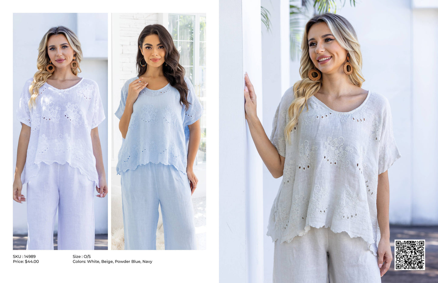 OFV - Lula's Eyelet Blouse: White / S/M-L/XL