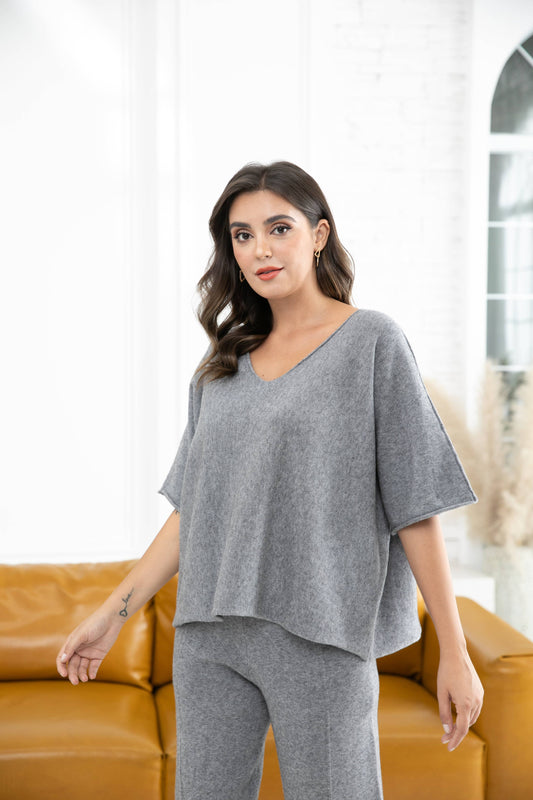 OFV - Talullah's Knit Top: Grey / One size