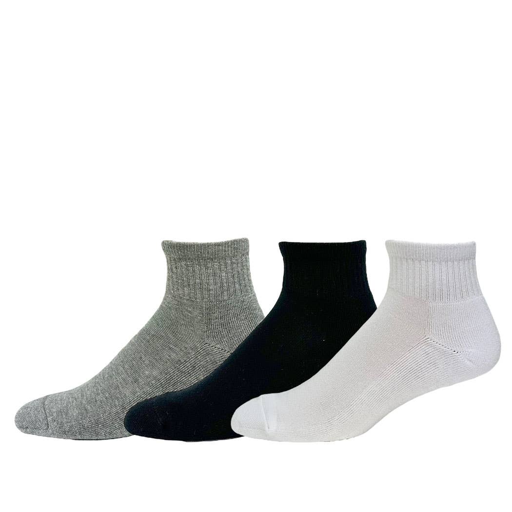 Dot- Men's Cotton Sport 1/4 3 Packs: Black Combo