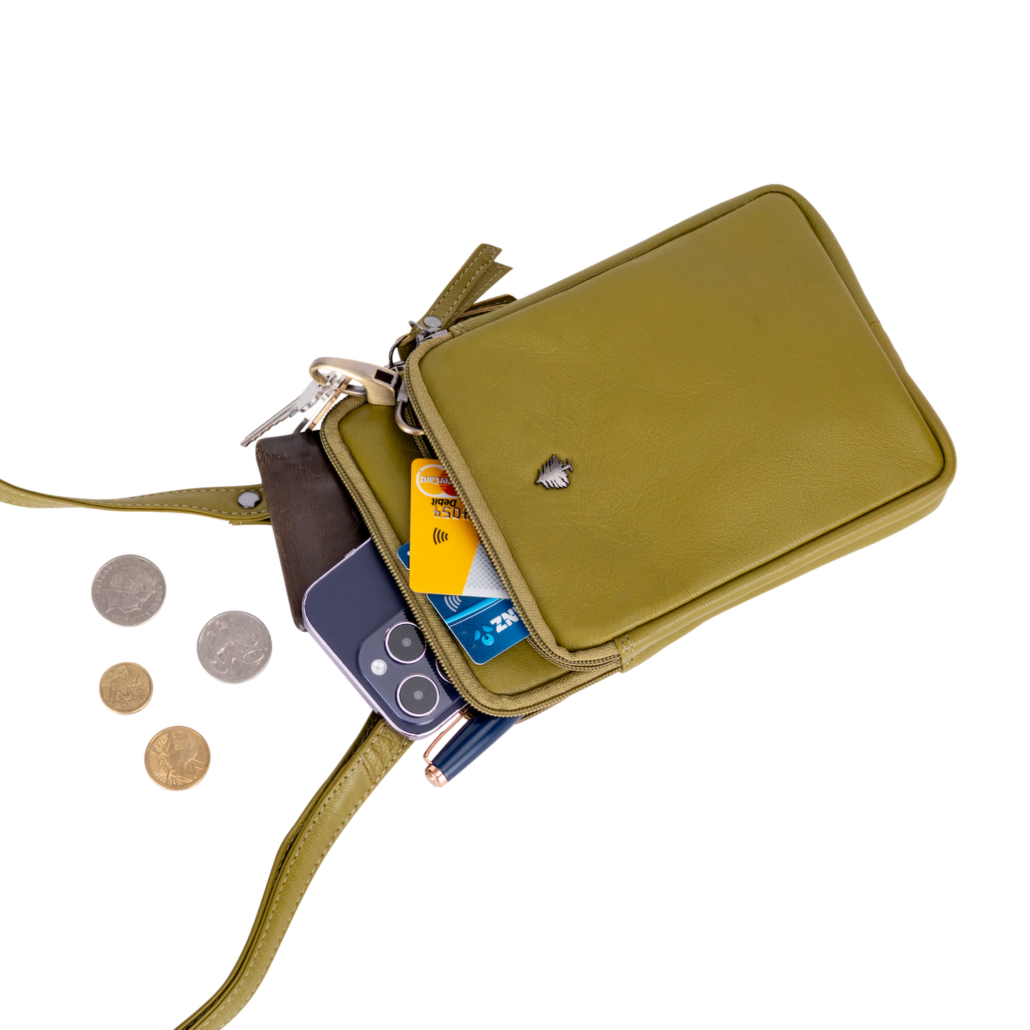 Greenwood Leather - Greenwood Oslo Compact Crossbody : Orange