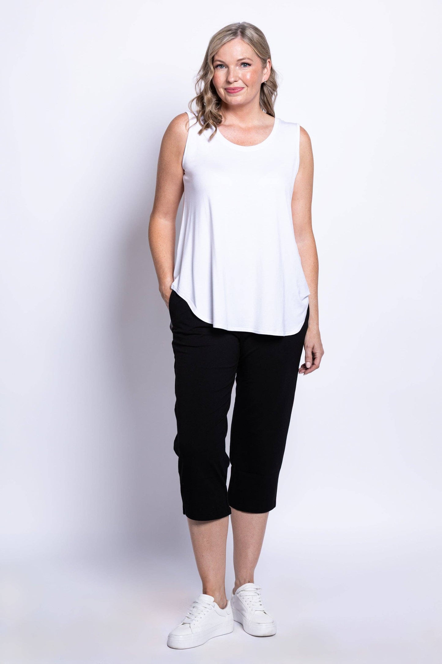 Blue Sky Clothing Co LLC - Jazz Tank, White, Bamboo: MEDIUM
