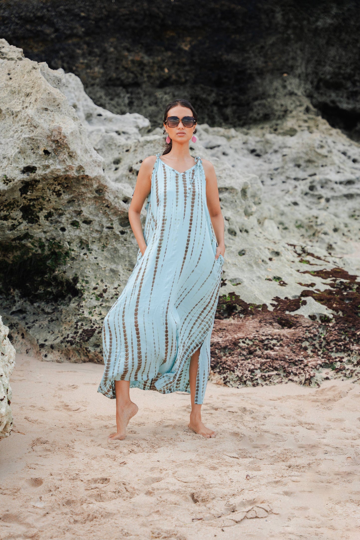 Suzie Blue Canada - Simple Bone Tie Dye Dress - Mint