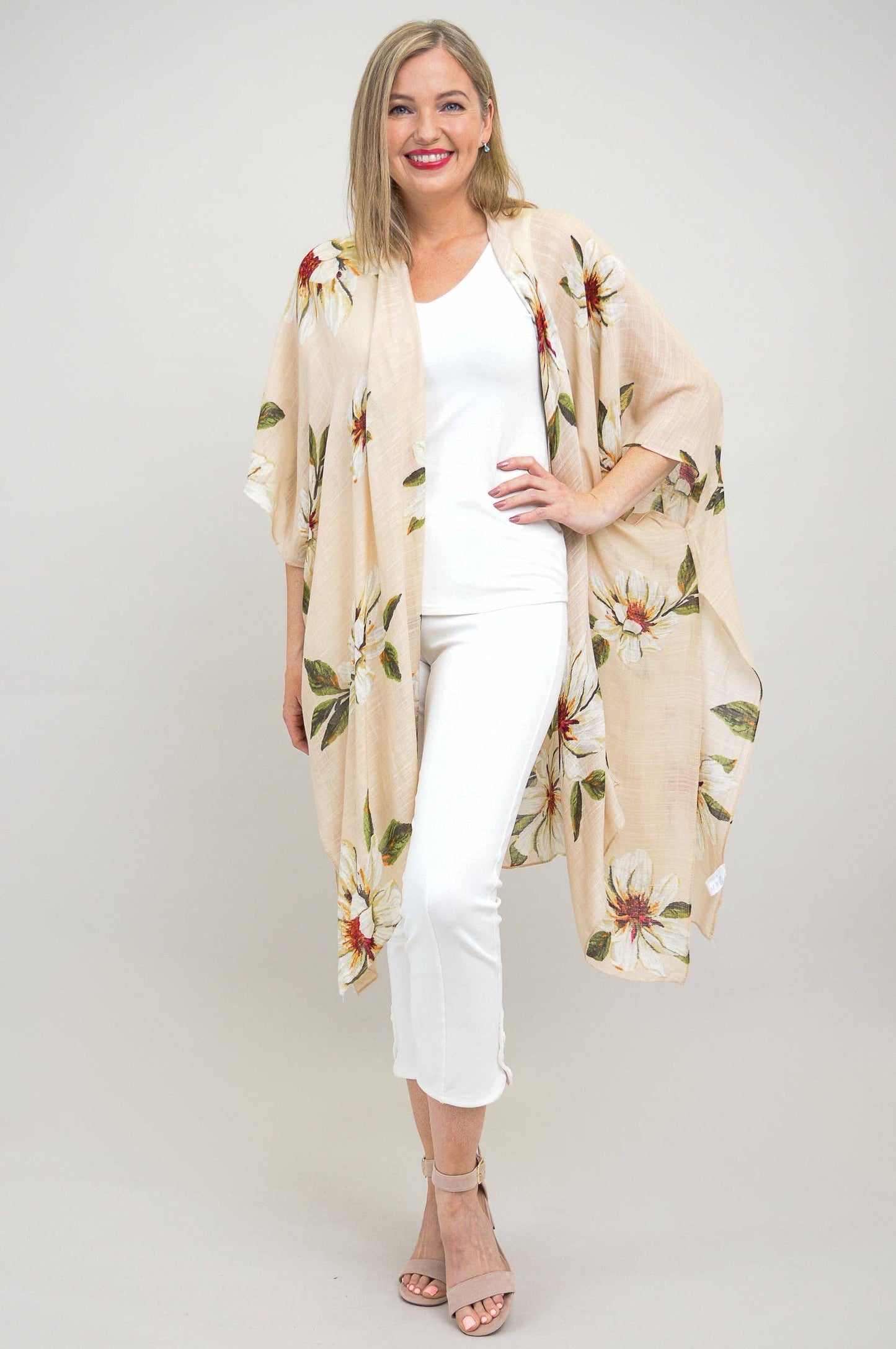 Blue Sky Clothing Co LLC - Darcy, Sand Floral, One Size: One Size