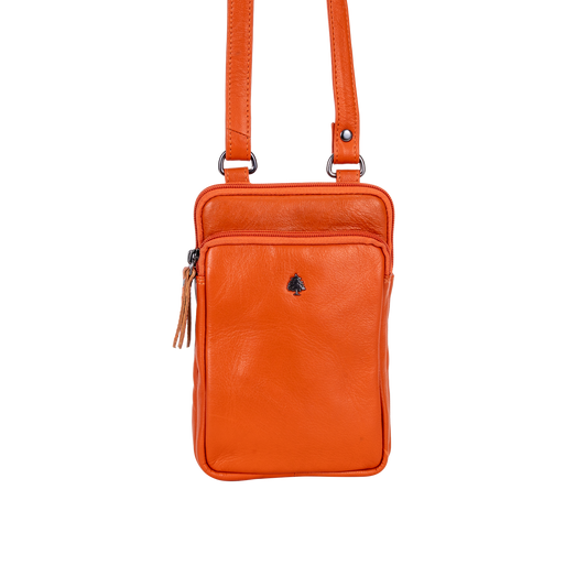 Greenwood Leather - Greenwood Oslo Compact Crossbody : Orange
