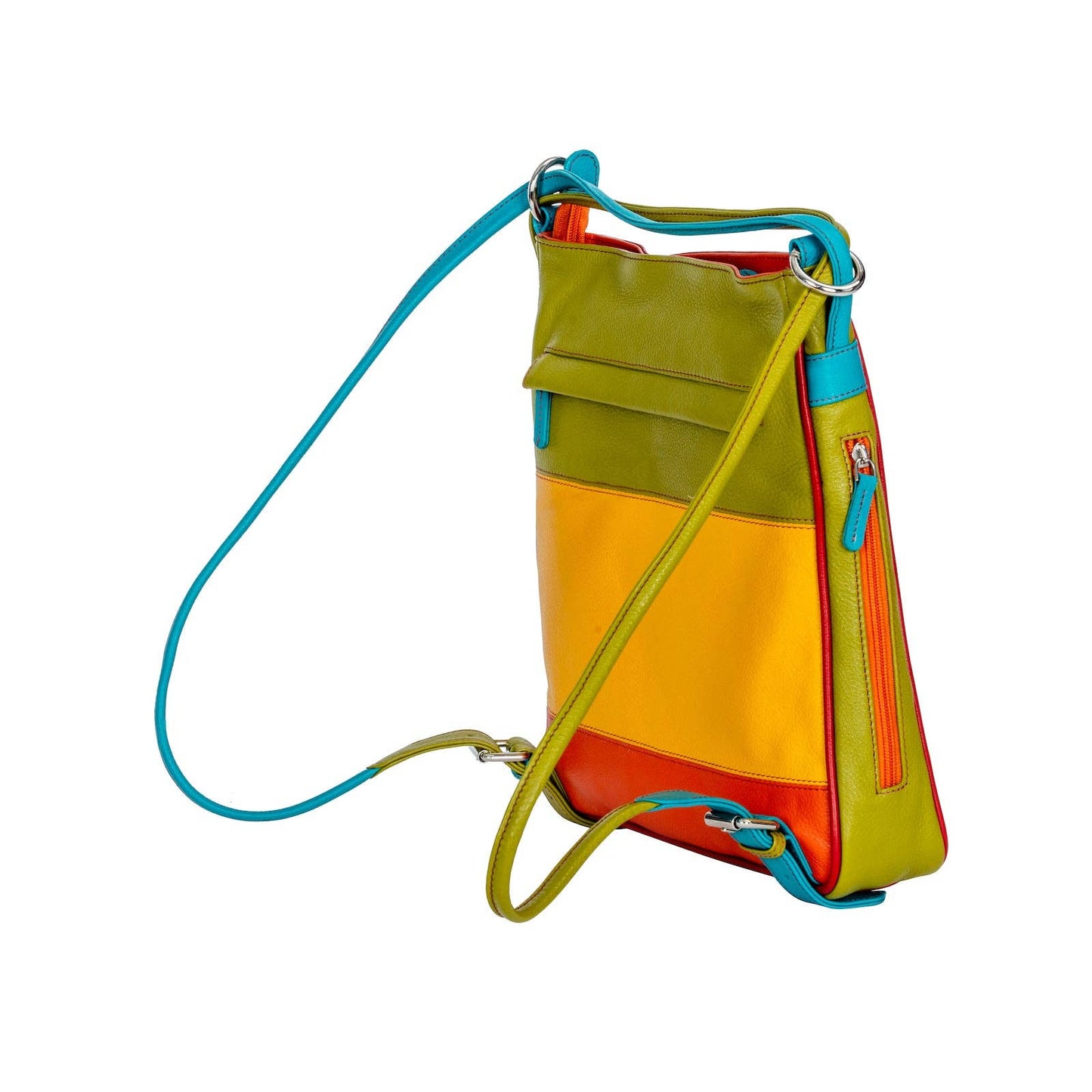 Greenwood Leather - Leather Multi-Color Women's Backpack Mae: Blue