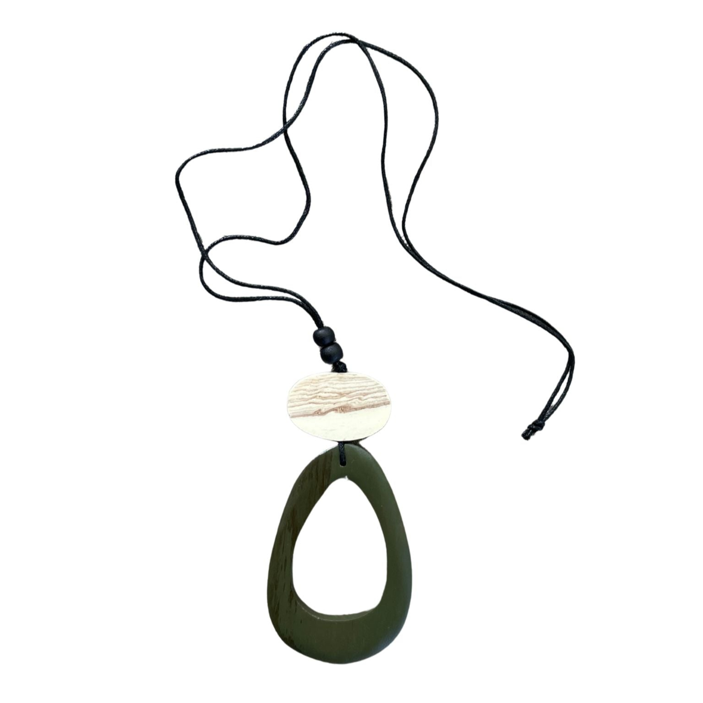 Suzie Blue Canada - Open Oval Pendant: Brown