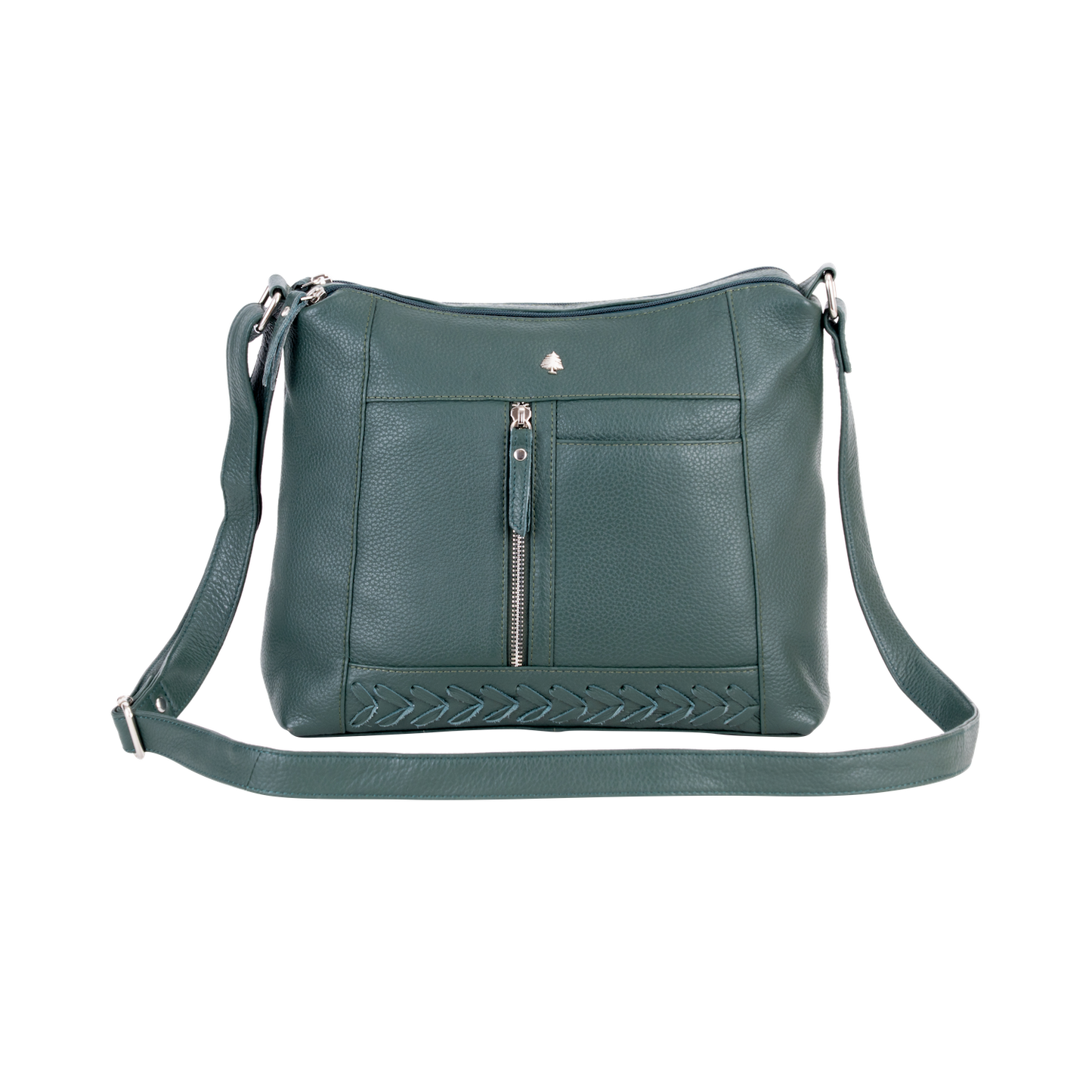 Greenwood Leather - Elegant Leather Crossbody Bag Tressa – Stylish & Functional: Sea Green