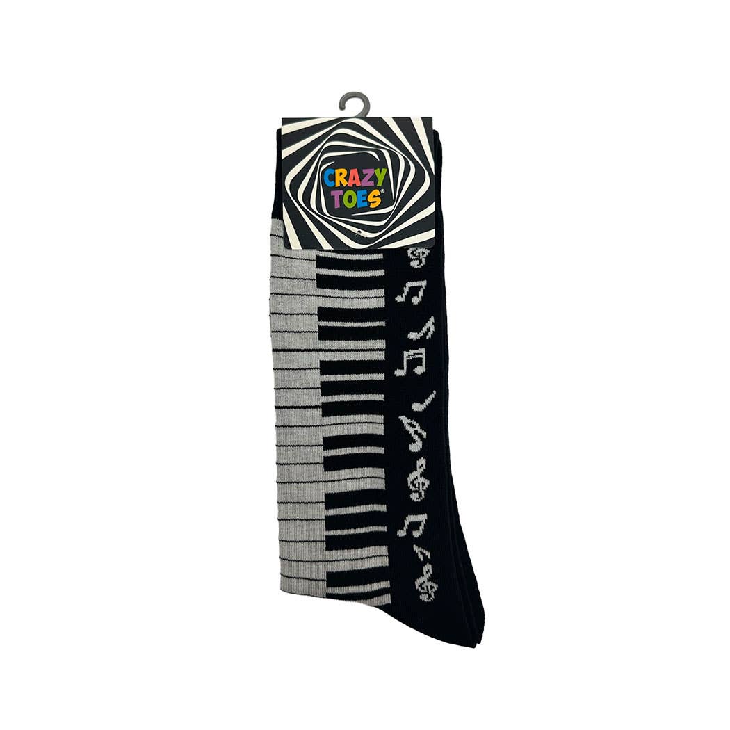 Dot-Line Design - Men's Crazy Toes Piano: Black