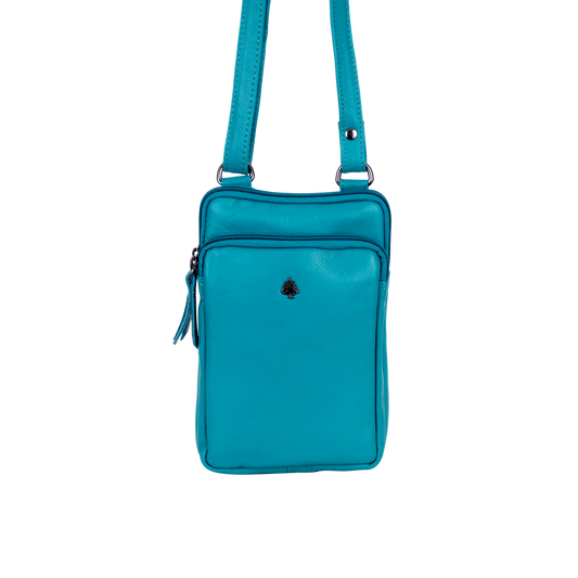 Greenwood Leather - Greenwood Oslo Compact Crossbody : Turquoise