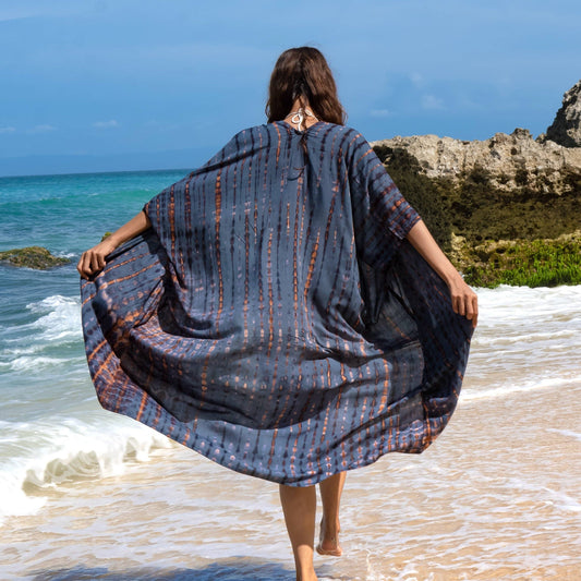 Long Kimono Denim & Gold