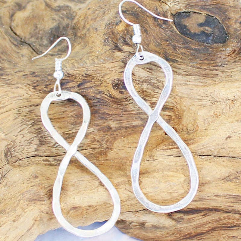 Suzie Blue Canada - Twisted Loop Metal Earrings - Silver Colour
