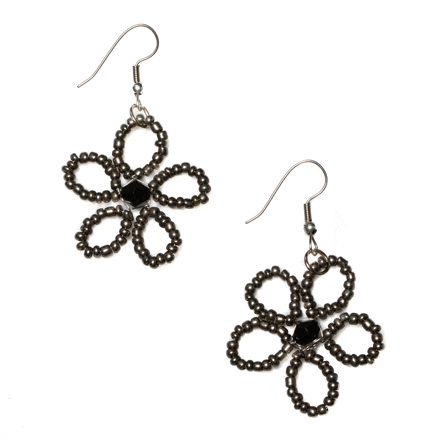 Suzie Blue Canada - Beaded Flower Earrings: Green
