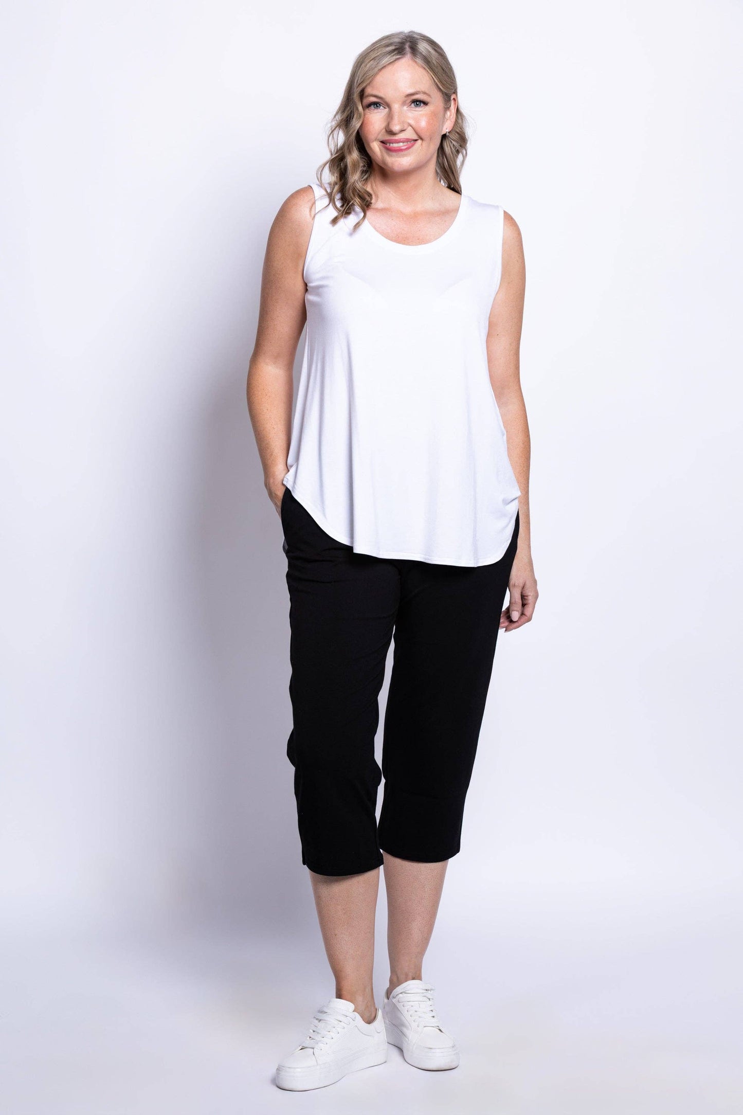 Blue Sky Clothing Co LLC - Jazz Tank, White, Bamboo: LARGE