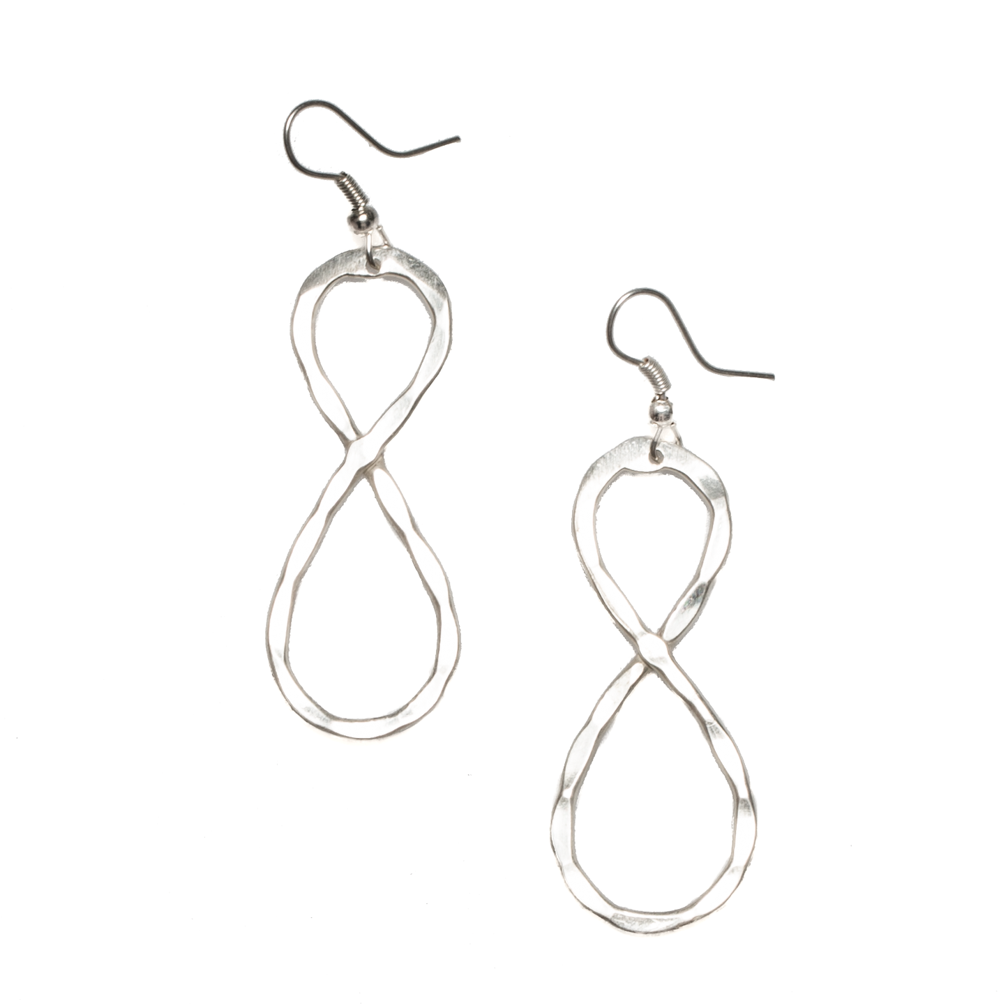Suzie Blue Canada - Twisted Loop Metal Earrings - Silver Colour