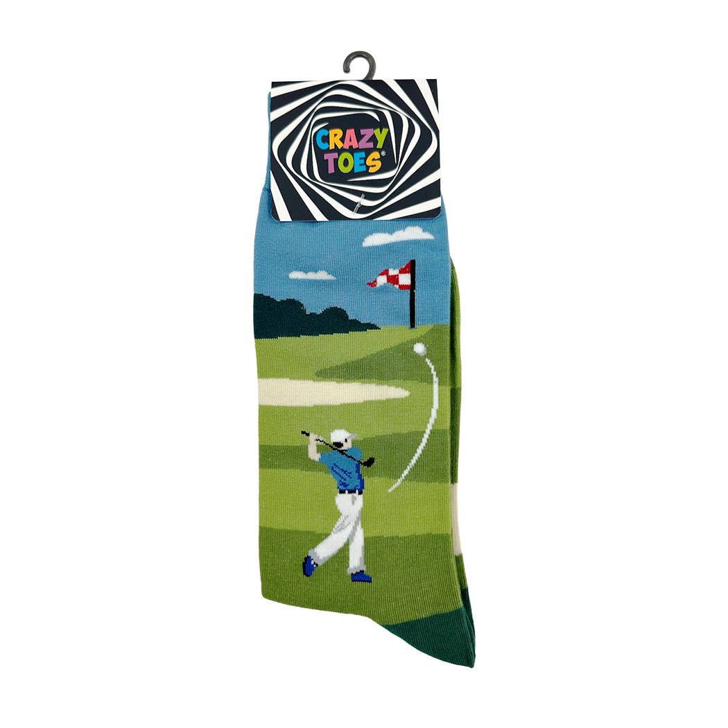 Dot-Line Design - Men's Crazy Toes Golf Swing: Green
