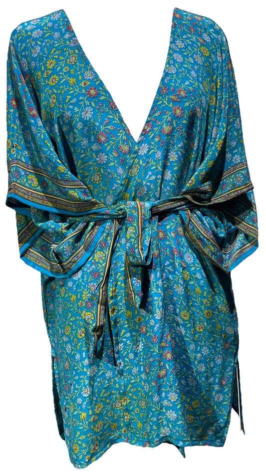 PRC4882 Avatar Pure Silk Kimono-Sleeved Jacket with Belt
