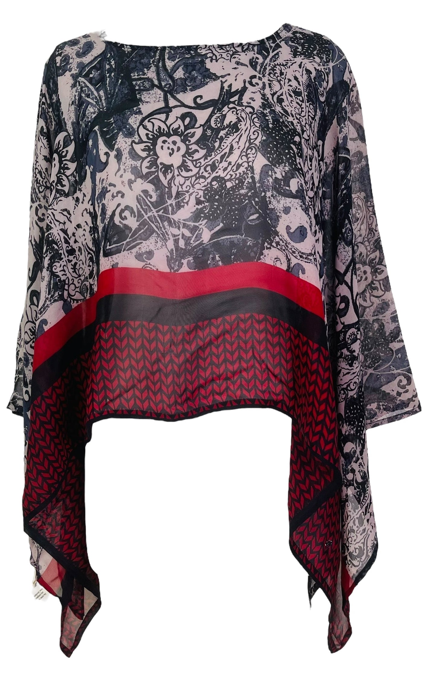 PRG7711 Sheer Avatar Pure Silk Capelet Poncho