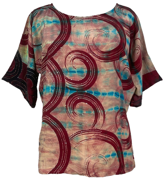 PRC7836 Avatar Pure Silk Side Slit Top